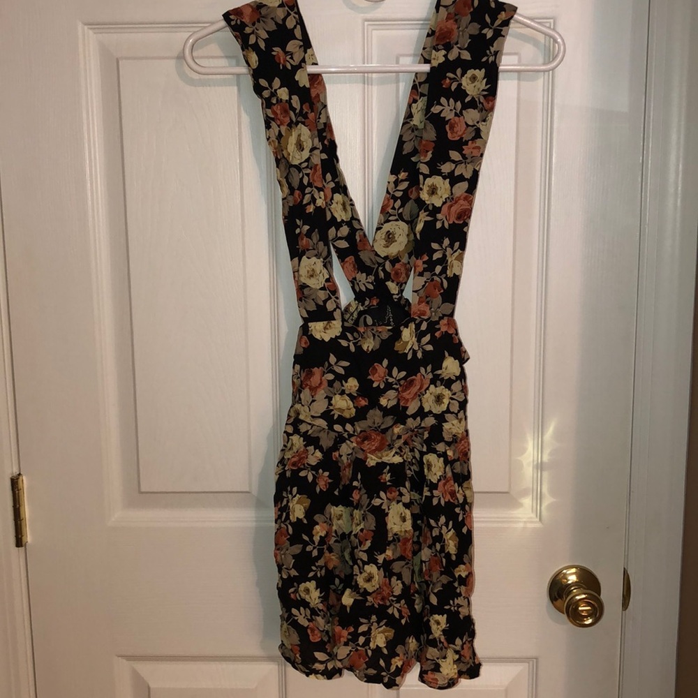 Floral Skirt Cotton Overalls